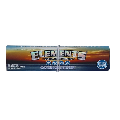Elements Connoisseur - King Size Slim + Tips rolling papaers + tips